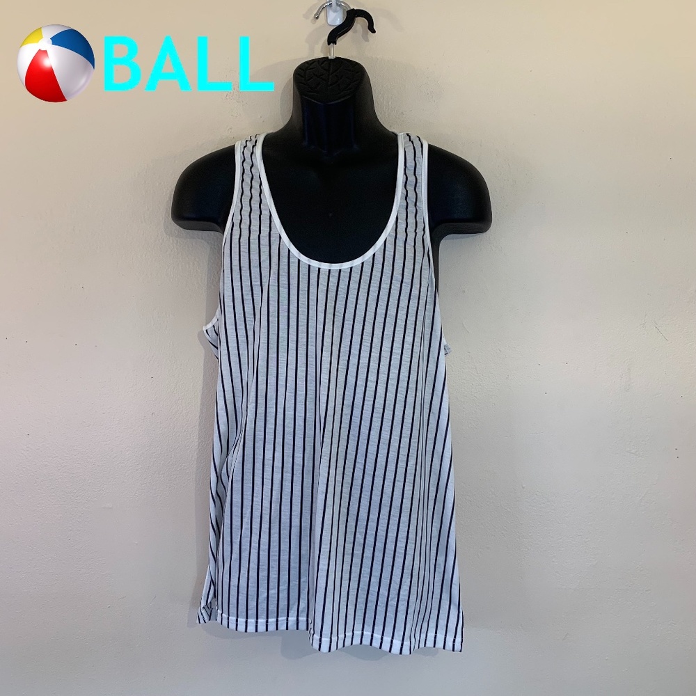 Ball Striped Racer Back Tank Top XL 90% polyester / 10% spandex Gently w…